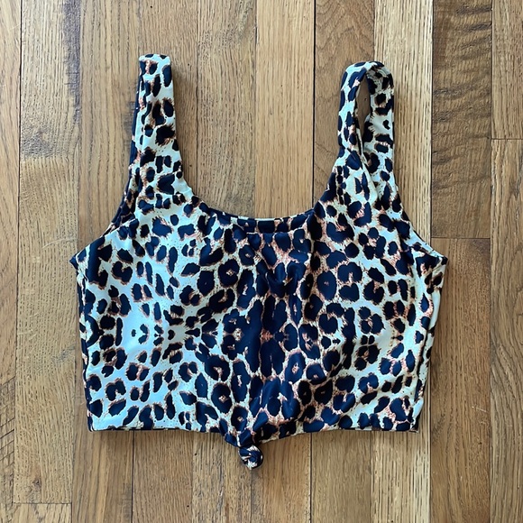 Zaful Swim Tank Top Leopard Print - Picture 2 of 4